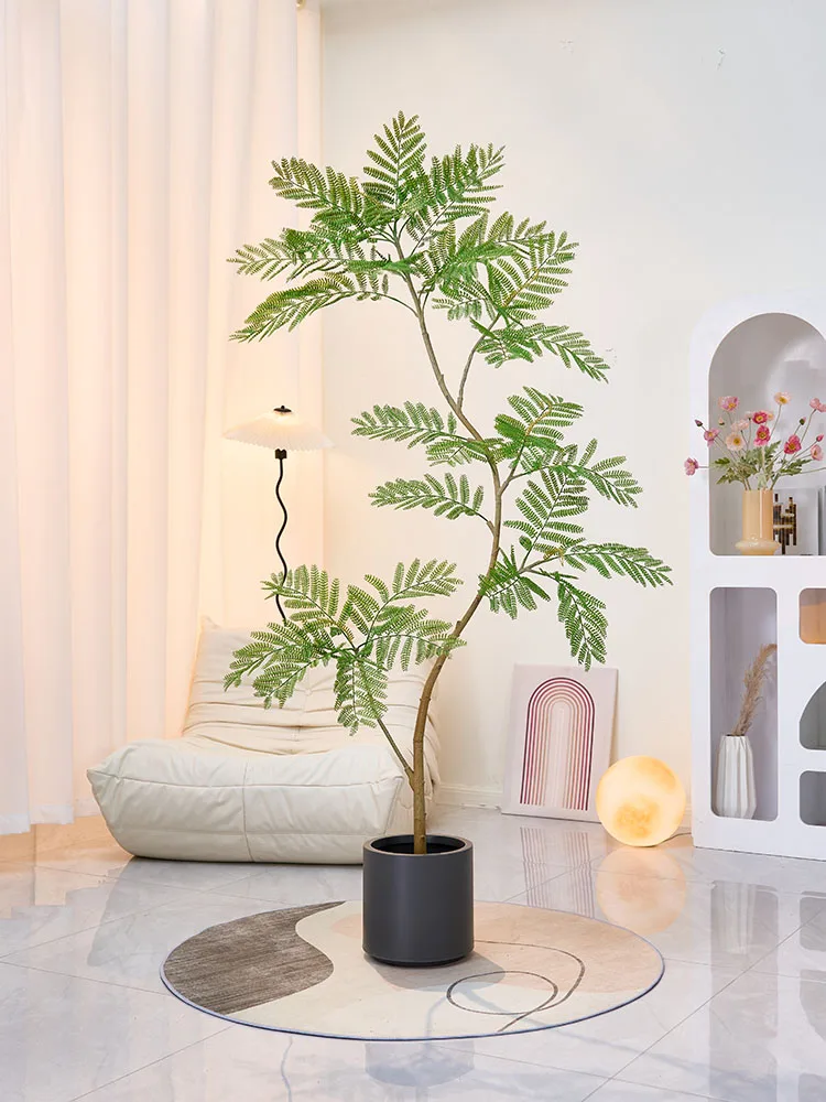 韓国インテリアを再現｜カフェ風部屋の作り方 - ブルーボトルツリー風人工観葉植物のデザインと設置原理