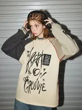 UNIFREE レディース 長袖Tシャツ【ビンテージスタイル・カラーコンビネーション・ルーズフィット】