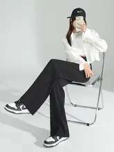 高級感のあるドレープが美しいレディーススラックス【春夏秋用・ハイウエスト・ワイドレッグ】（セットアップ対応）