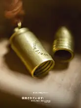 マウンテン ワークスタイル レトロ真鍮 シャークバレットネックレス【取り外し可能・刻印付き・メモリアルアクセサリー】