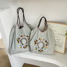 ボール刺繍デザインのエコショッピングバッグ【大容量・手提げ・斜め掛け】