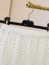 フリルエッジドット柄の夏用スカート【ウエストゴム・ミディ丈・Aライン】（セットアップ対応）