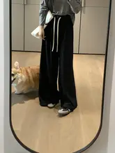 感のある高腰ワイドパンツ【快適なストレートフィット・ウエストゴム】