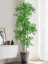ナンテンチク テレビボード リビングルーム 鉢植え フェイクグリーン 高級 装飾品