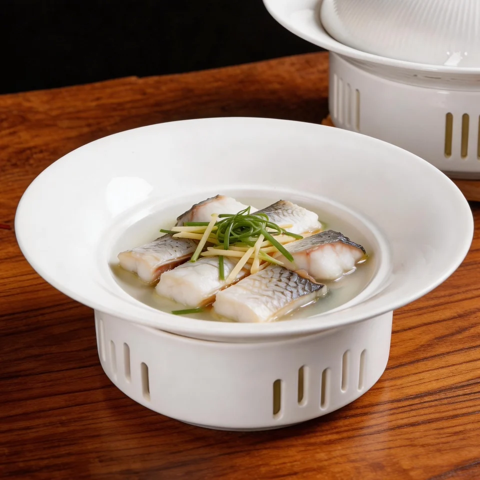 陶器製 酸菜魚プレート【深めのスープ皿・加熱対応】