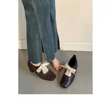 羊皮製 レトロ内増高シューズ【春秋用・レディース・高ヒール】