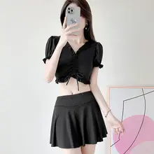 女性用 ビキニ風 スカート型水着【守りのデザイン・体型カバー・ビーチリゾートに最適】（セットアッ  プ対応）