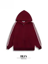 ワインレッドのフード付き裏起毛パーカー【春秋冬用・本命年対応】（セットアップ対応）