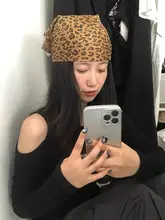 アメリカンレトロ豹柄ヘアバンド【軽量・ストリートスタイル・ダンス用】