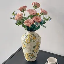 アメリカンレトロ陶器花瓶【水栽培・インテリア装飾用・陶器製】