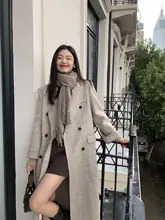 極上の柔らかさ 羊毛ダブルフェイスコート【ゆったりシルエット・ミドル丈・上品デザイン】