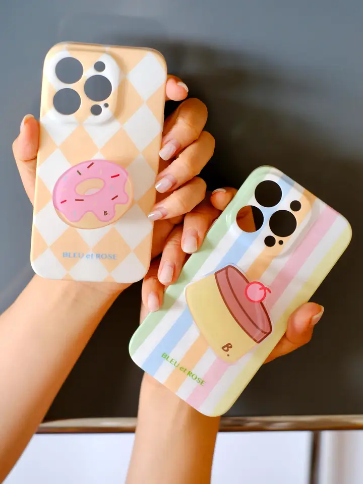 可愛いデザート型スマホスタンド【インスタ映え・エアバッグデザイン】