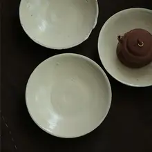 手作り和風陶器 茶盤【シンプルなデザイン・侘寂風】