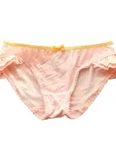 牛乳シルク製パンティー【フリル付き・リボンデザイン・ローライス・無地】