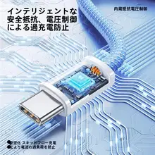 Apple 互換 充電ケーブル【iPhone 14・iPhone 15 Pro Max・Type-C対応・急速充電・デュアルヘッド】
