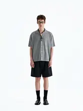 和紙風 リネン混合の軽やかなニットカーディガン【爽やかな肌触り・翻 collar】