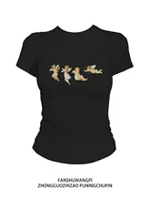 コットン製 ショートスリーブTシャツ【スリムフィット・ウエストシェイプ・女性用】