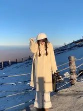 秋冬用レトロフリルデザインベルボトムパンツ【アイボリー・ブラウン】