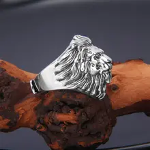 S925純銀のライオンヘッドリング【メンズ・ビンテージ風・開口デザイン】