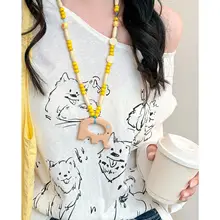 可愛いドルフィンビーズネックレス【ハワイアンスタイル・ロングデザイン】