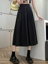 ホワイトプリーツハイウエストスカート【夏用・Aライン・中長丈・フレアデザイン】