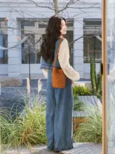 ストライプシャツとフリンジデニムベスト、灯篭パンツの春にぴったりなコーディネート（セットアップ対応）