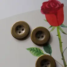 銅色センターの微凹金属ボタン【15mm・英国製】