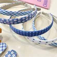小花柄ヘアクリップ【ブルー系・スタイルに合わせやすい・髪型アレンジ用】