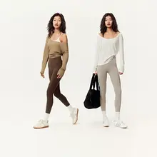 yottoy 大きなラウンドネックのスポーツトップス【オフショルダー・快適な長袖・プラティス・ヨガ用】
