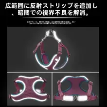 通気性のある犬用ハーネスリード【反射機能付き・コントラストデザイン】
