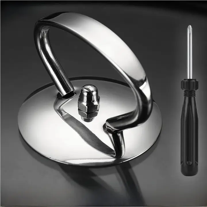 ステンレス製 鍋蓋用ハンドル【取り外し可能・熱防止】