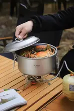チタン製 大容量アウトドア蒸し鍋【キャンプ用・耐久性・鍋セット】