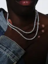 ICEGANG ジルコニアネックレス【金銀・フルストーン・ユニセックス・ヒップホップスタイル】