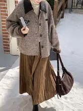 レトロなスエード調のAラインスカート【秋冬用・フィット・カジュアル】