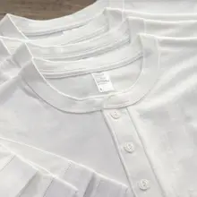 アメリカンヴィンテージ ハードコットンTシャツ【ホワイト・260G・ヘンリーネック・メンズ・短袖】