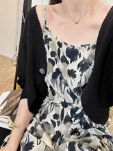 フラワープリントキャミソールワンピース【サマースタイル・ポケット付き・ヴィンテージ水墨デザイン】【セットアップ対応】