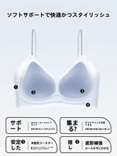 女性用 薄手ノンワイヤーブラジャー【涼感・細い肩ひも・透湿性・美しい背面デザイン】