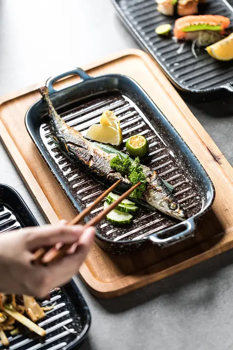 陶器製 大型ダブルハンド オーブン皿【ステーキプレート・西洋食器】