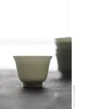 清物堂 2021年製 柴窯青磁茶器【伝統的な蓋付き湯のみ・品茶用】