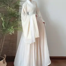 魏晋風デザインの交領広袖着物風ルーススカート【春秋用・ハイウエスト】（セットアップ対応）