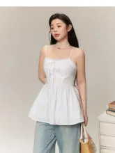夏の風を感じる！リボンデザインのキャミソール【大きいサイズ・フランス風】（セットアップ対応）