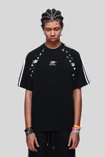 アメリカンスタイルのビンテージスポーツTシャツ【ストリートスタイル・スリーブ付き・コットン】