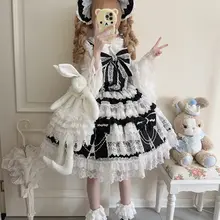 十字リボンデザインのロリータ風ジャンパースカート【甘美なドールスタイル】