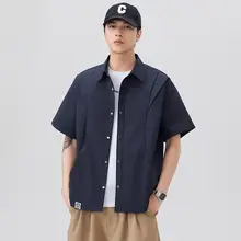 夏用薄手デザインの半袖シャツ【カジュアル・ルーズフィット・ヴィンテージ風】