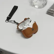 イヤホンケース レザー ヴィンテージ ストラップ付き ブラウン AirPods Pro 2 AirPods 3 AirPods 4 対応