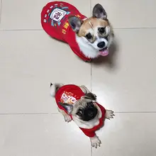 犬用衣服【テディ・お出かけ用・お祝いの赤・冬用・保温・フリース】