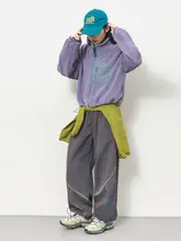 男女兼用 冬用アウトドア ワイドストレートパンツ【極上の柔らかさ・保温・工装デザイン】