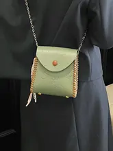 エンボス加工の小型ハンドメイドショルダーバッグ【DIY・手縫い・斜め掛け対応】（セットアップ対応）