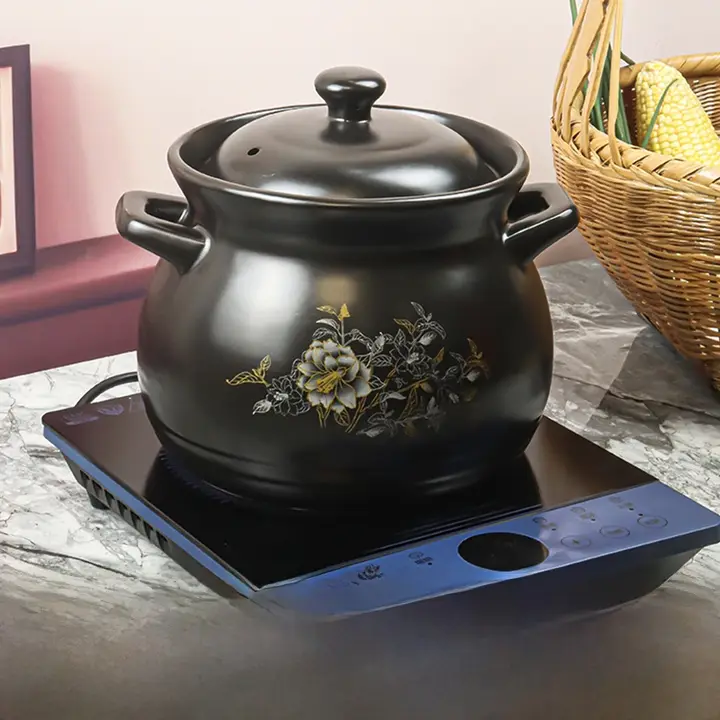 高温対応の陶器製煮込み鍋【電磁炉・ガス火使用可・スープ・お粥にも最適】