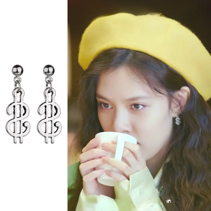 シンプルなデザイン！銀色の金元符号イヤリング【個性派・女性用】